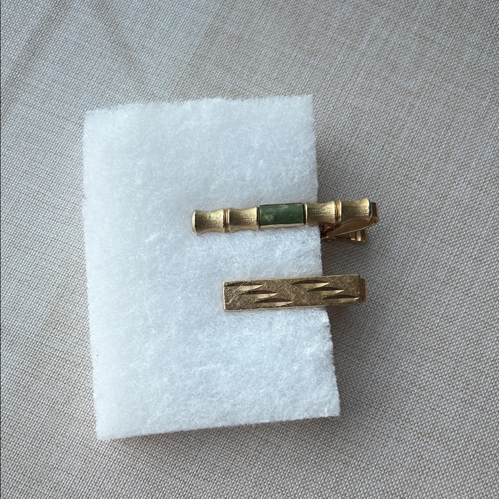 Lot of Two Vintage Gold Tie Bar or Tie Clip